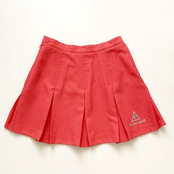 Vintage Dresses & Skirts - Vintage 80s Le Coq Sportif Coral Tennis Cheerleader Skirt NEW Never Worn